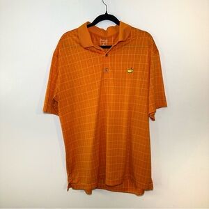 RARE Masters Tech Shirt Mens XL ORANGE Short Sleeve Polo Performance Golf
